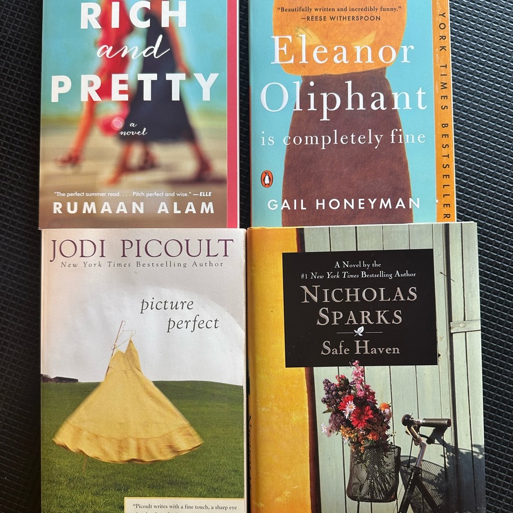 Book Collection: Rich and Pretty, Eleanor Oliphant, Picture Perfect, Safe Haven